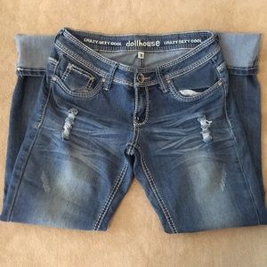 Cuffed, ripped, and spotted jeans